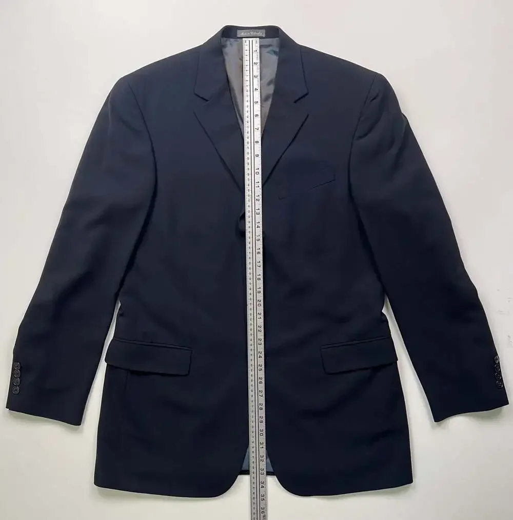 Oscar de la Renta Profile Black 3-Button Wool Sport Coat Blazer Size 44L